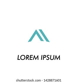 blue M  initial letter for business name logo icon in company 