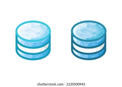 Blue Macaroons icon set. Vector illustration. Hand-drawn macaron, colorful chalk on the white background.