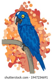 Blue macaw parrot. Vector illustration