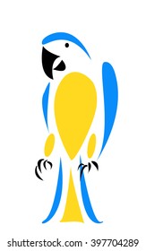 Blue macaw vector illustration