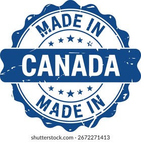 Blaue Made in Canada Stempel

