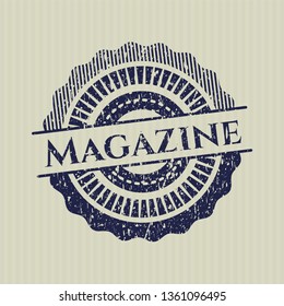 Blue Magazine distressed rubber grunge seal