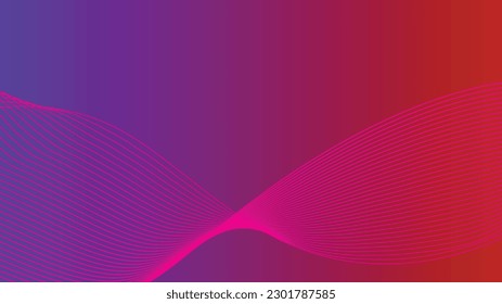 blue magenta orange purple tech wavy lines gradient background vector illustration