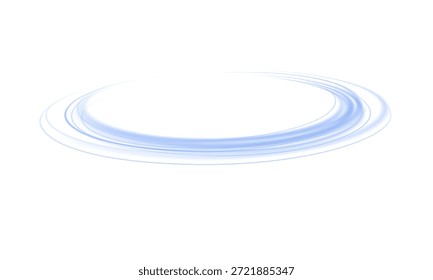 Arco mágico azul, arco de bengala de energía. Abstractas efecto de luz sobre un fondo blanco. Ilustración vectorial.