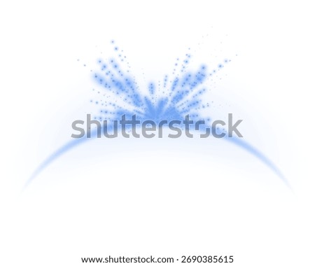 Blue magic arch, energy flare arch. Abstract light effect on a white background. Vector illustration.