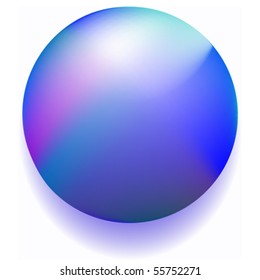 blue magic ball against white background, abstract vector art illustration