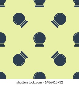 Blue Magic ball icon isolated seamless pattern on white background. Crystal ball.  Vector Illustration