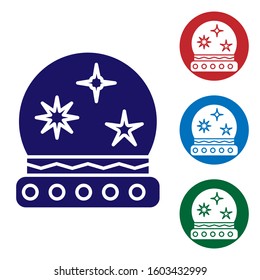Blue Magic ball icon isolated on white background. Crystal ball. Set color icons in circle buttons. Vector Illustration