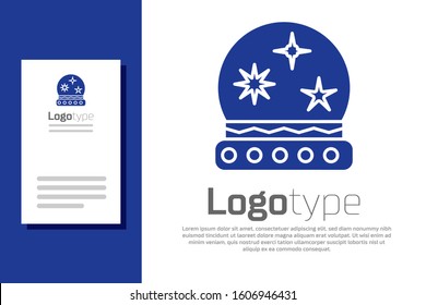 Blue Magic ball icon isolated on white background. Crystal ball. Logo design template element. Vector Illustration
