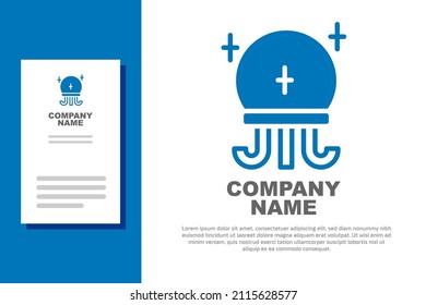 Icono de bola mágica azul aislado en fondo blanco. Balón de cristal. Elemento de plantilla de diseño de logotipo. Vector
