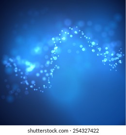 Blue magic bokeh background. Vector eps10.