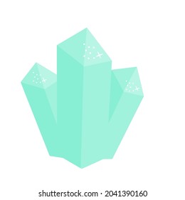 Blue magic crystal. Vector clip art of fairy precious gemstone diamond