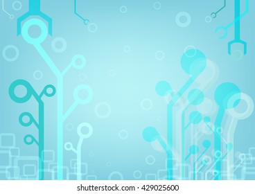 The Blue Magic of Digital Tree in Electronic and Technology Background - Vector Illustration