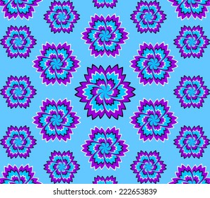 Blue magic flowers (motion illusion)
