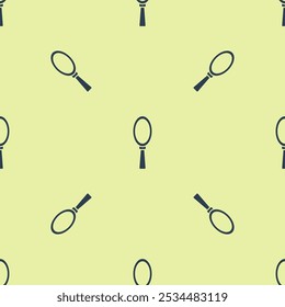 Blue Magic hand mirror icon isolated seamless pattern on yellow background.  Vector Illustration