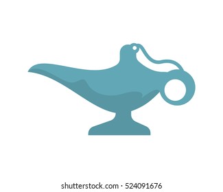 blue magic lamp teapot magical treasure myth arabian persian image vector icon logo