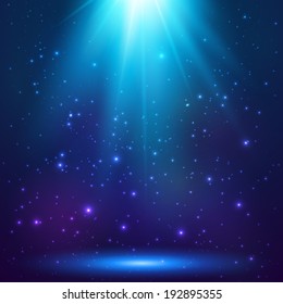 Blue magic light, vector background