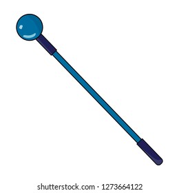 Blue Magic Staff Icon isolated on white background. Magic Wand, Scepter, Stick, Rod. Vector Illustration for Your Design, Game, Card, Web.