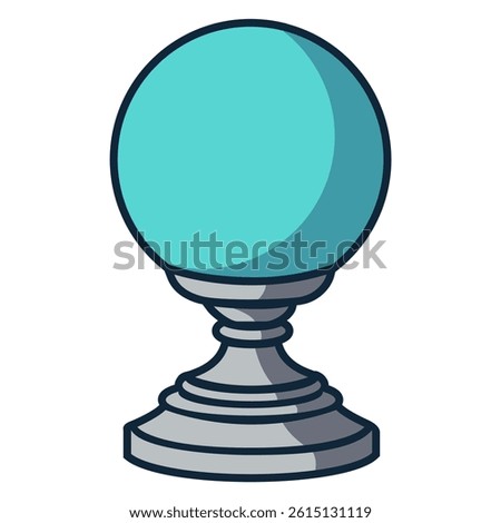 blue magical sphere fortune teller flat color vector illustration template design