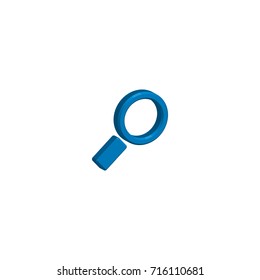 Blue magnify 3d vector icon, Vector illustration