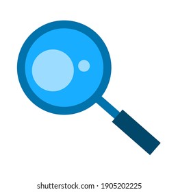 blue magnifying glass icon design. flat and simple design. designs for templates.