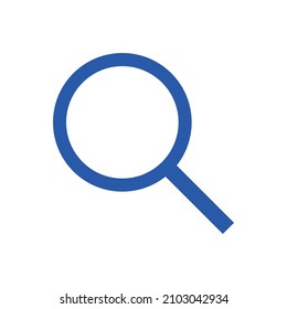 Blue magnifying glass icon. Vector.