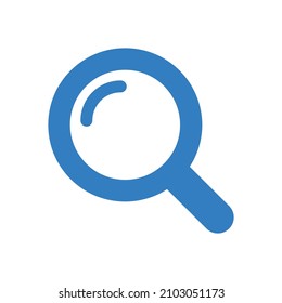 Blue magnifying glass. Simple vector.