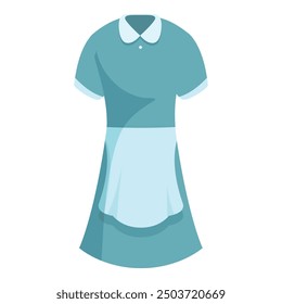 Blue maid uniform with a white apron, perfect for representing cleaning services and housekeeping