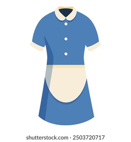 Blue maid uniform with white apron, perfect for representing cleaning services