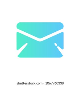 Blue mail colored vector icon. Isolated gradient symbol for interface.
