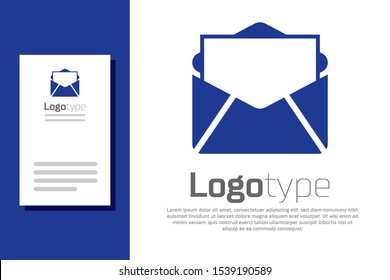 Blue Mail and e-mail icon isolated on white background. Envelope symbol e-mail. Email message sign. Logo design template element. Vector Illustration