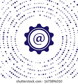 Blue Mail and e-mail icon isolated on white background. Envelope symbol e-mail. Email message sign. Abstract circle random dots. Vector Illustration