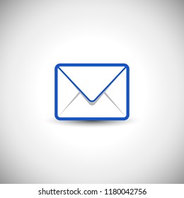 Blue mail envelope icon email vector illustration