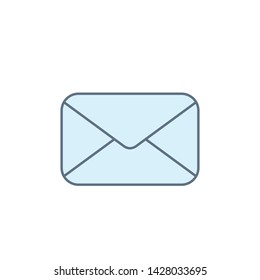 Blue mail envelope icon. Mail notification. Delivery of messages, sms. Vector illustration in flat style.