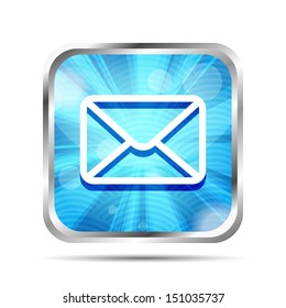 blue mail icon isolated on white background 