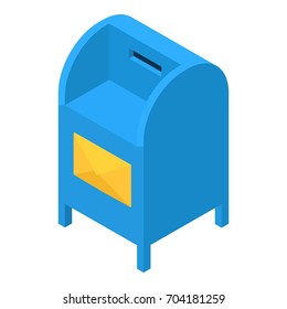 Blue Mailbox Icon. Isometric Illustration Of Blue Mailbox Vector Icon For Web