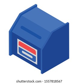 Blue Mailbox Icon. Isometric Of Blue Mailbox Vector Icon For Web Design Isolated On White Background