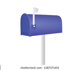 Blue Mailbox. Vector Illustration