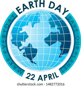 Blue make everyday, earth day poster illustration