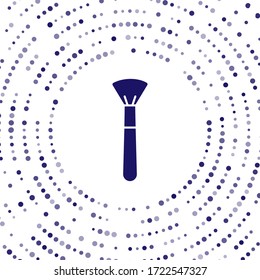 Blue Makeup brush icon isolated on white background. Abstract circle random dots. Vector Illustration