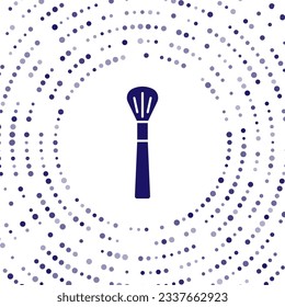 Blue Makeup brush icon isolated on white background. Abstract circle random dots. Vector