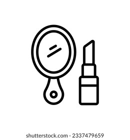 Blue Makeup Outline Icon Vector Illustration