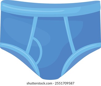 Icono de dibujos animados de briefs masculinos azules. Prenda de natación aislada sobre fondo blanco