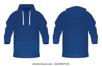 Blue  male hoodie. vector illustration