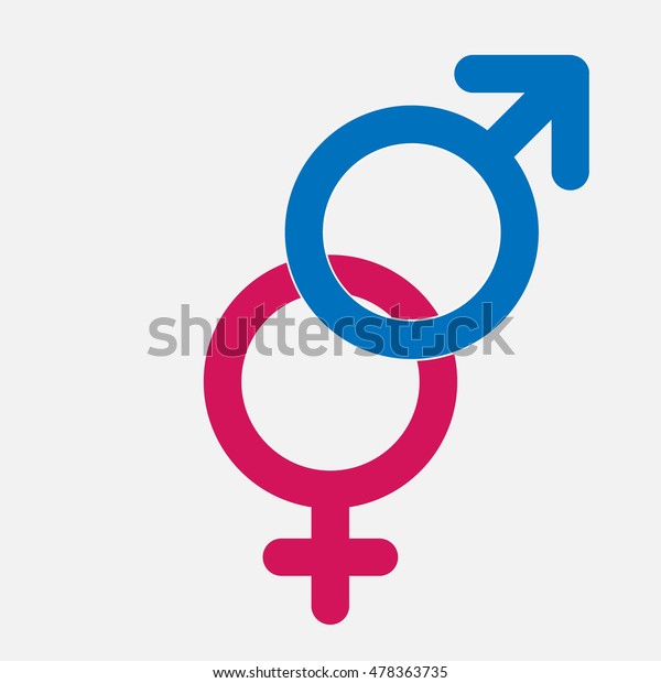 Blue Male Pink Female Linked Gender Stock Vector Royalty Free 478363735