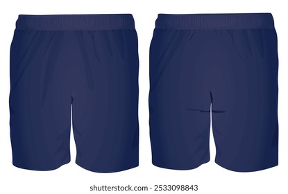 Pantalones cortos masculinos azules. Ilustración vectorial