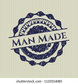 Blue Man Made distressed grunge stamp