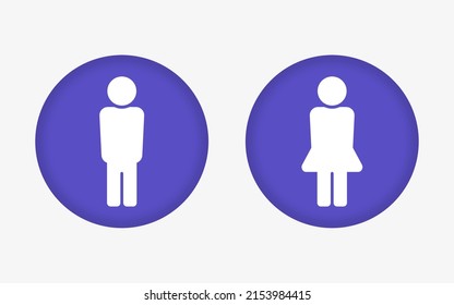 blue man and woman simple icon