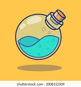 Blue mana potion bottle illustration design Premium isolated object design concept