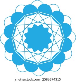 blue mandala art flower vector 